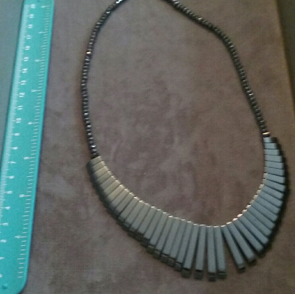 Hematite and sterling silver neckpiece